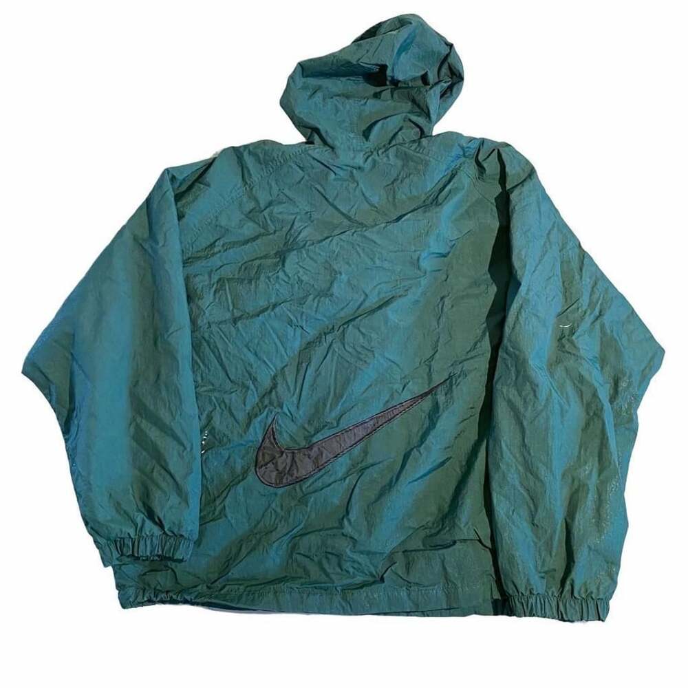 Nike Vintage 90s Air Big Swoosh Windbreaker Jacket Size L Green